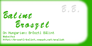 balint brosztl business card