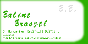 balint brosztl business card